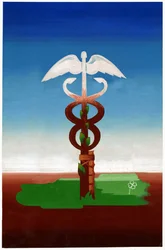 Un caducée, vers 1930