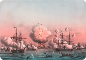 Flotte alliée bombardant Arabat, 25 mai