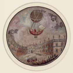 Une catastrophe de montgolfière précoce, vers 1785