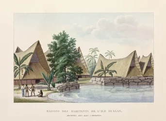 Architecture Maisons à Oualan, îles Carolines