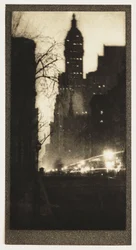 Broadway la nuit, vers 1905