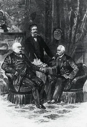 Conférence entre Otto von Bismarck (1815-1898) et Francesco Crispi (1819-1901) à Friedrichsruhe, octobre 1887, Allemagne