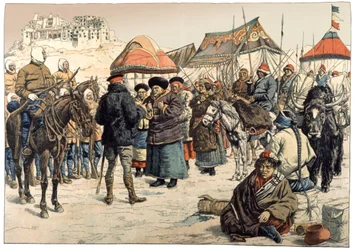 Conquête du Tibet. 1902 (gravure)