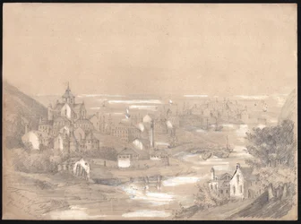 Panorama de la ville de Fécamp, Normandie. 1841
