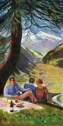 Pique-nique en Suisse, vers 1930-1940