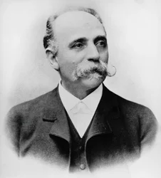 Portrait de Bartolomeo Emilio Camillo Golgi (1843-1926), scientifique et médecin italien, prix Nobel de médecine en 1906, photographie
