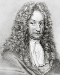 Portrait de Gottfried Wilhelm von Leibniz (1646-1716), mathématicien, philosophe et scientifique allemand, gravure