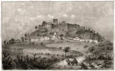 Ruines du château de Prény, Lorraine. vers 1860