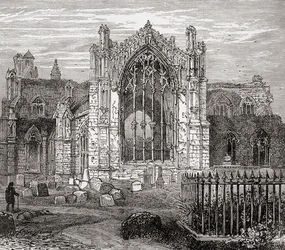 Abbaye de St Mary, Melrose, Roxburghshire, Scottish Borders, Écosse