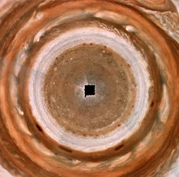Vue sur le pôle nord de Jupiter