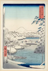 Rive à Sukiya à Edo (Tōto Sukiya-gashi), de la série Trente-six vues du mont Fuji