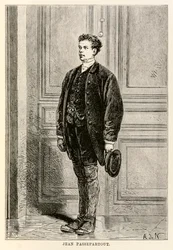 Jean Passepartout, tiré du « Tour du monde en quatre-vingts jours » de Jules Verne (1828-1905), gravé par Louis Dumont (né en 1822), 1873