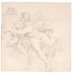Deux figures dans les nuages, l