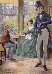 Pen parlant à Emily dans le salon du capitaine