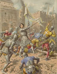 Assaut des Tournelles à Orléans (chromolitho)