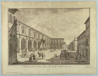 Vue de Florence, planche de "Scelta di XXIV Vedute delle principali contrade, piazze, chiese, e palazzi della Città di Firenze"