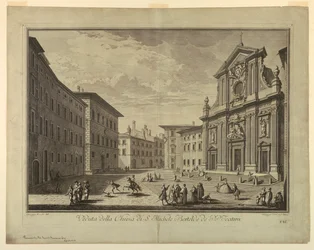 Vue de Florence, planche de "Scelta di XXIV Vedute delle principali contrade, piazze, chiese, e palazzi della Città di Firenze"