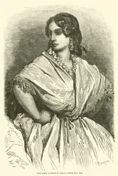 Jeune femme, au marché de Valence