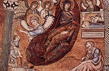 Reproduction de la mosaïque de la Nativité dans le Baptistère, Florence
