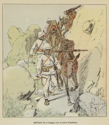 Artillerie de montagne sur la route d