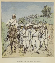 Construction de la route, Départ de la corvée