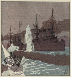 La flotte russe est torpillée par les Japonais