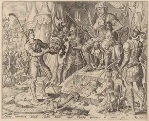 David avec la tête de Goliath devant Saül