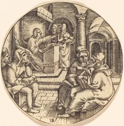 Jésus prêchant dans le temple