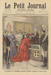 Le président Faure de France plaçant la calotte cardinalice sur la tête du nonce papal