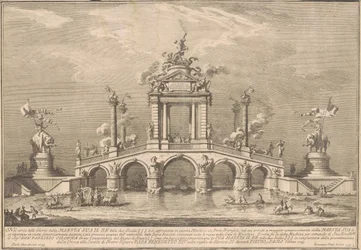 La Prima Macchina pour la Chinea de 1755: Un Pont Triomphal avec des Antiquités d