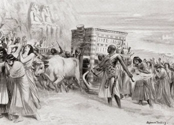 Une procession funéraire pendant la XIXe dynastie, Égypte ancienne, de l