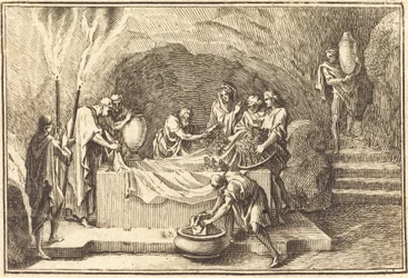 Le corps du Christ couvert de fleurs et de parfum