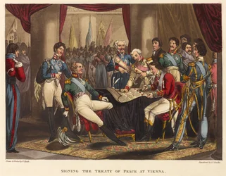Signature du traité de paix à Vienne, 1818