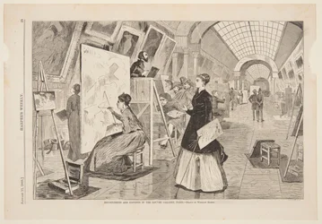 "Art - Étudiants et copistes dans la galerie du Louvre, Paris"