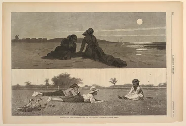 Flirter sur le rivage et dans le pré