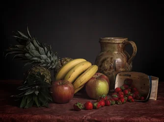 Nature morte rustique aux fruits