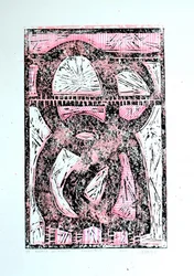 Formes abstraites rose vif