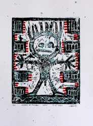 Personnage tribal couronné