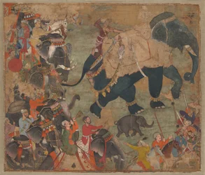 Un prince chevauchant un éléphant en procession