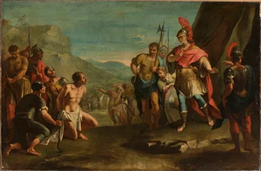 Meurtrier de Darius devant Alexandre (le roi Porus et Alexandre le Grand)