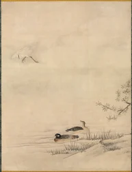 Fleurs et Oiseaux dans un Paysage Printanier