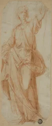 Figure drapée debout
