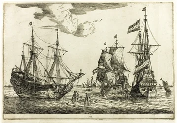 Trois voiliers amarrés, de Treize scènes navales