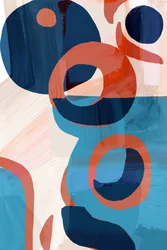Formes abstraites bleues et orange