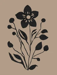 Silhouette botanique noire