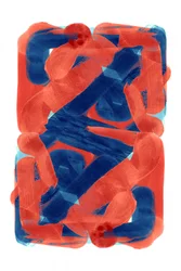 Abstraction audacieuse en rouge et bleu