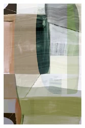 Formes abstraites dans des tons verts terreux