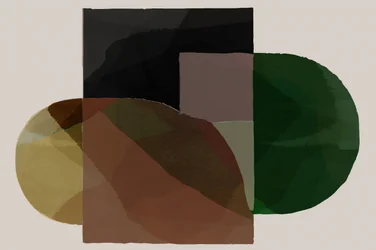 Tons ocres et formes abstraites