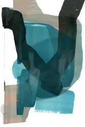 Abstraction fluide dans les tons bleu sarcelle