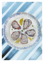 Huîtres fraîches et citron